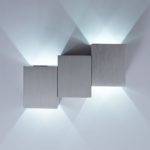 DELIFE LED Wandleuchte Miray Silber 2 Watt Aluminium Gebürstet, Wandleuchten