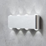 DELIFE LED Wandleuchte Garu Silber 8 Watt Aluminium Gebürstet, Wandleuchten