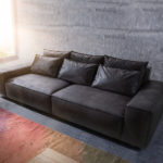 DELIFE Big-Sofa Sirpio XL 270x125 cm Anthrazit Vintage Kedernaht, Big Sofas