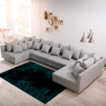 DELIFE Wohnlandschaft Clovis XL Grau Flachgewebe Modulsofa, Design Wohnlandschaften, Couch Loft, Modulsofa, modular
