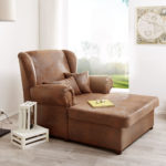DELIFE Sessel Lionardo 120x160 cm Braun Lounge Chair Antik Optik, Relaxsessel