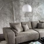 DELIFE Bogenlampe Big-Deal XL Lounge Weiss Marmor höhenverstellbar, Stehleuchten