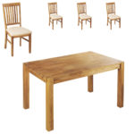 Essgruppe Royal Oak (90x140, 4 Stühle, beige)