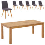 Essgruppe Royal Borg/Marstal (90x180, 6 Stühle, anthrazit)