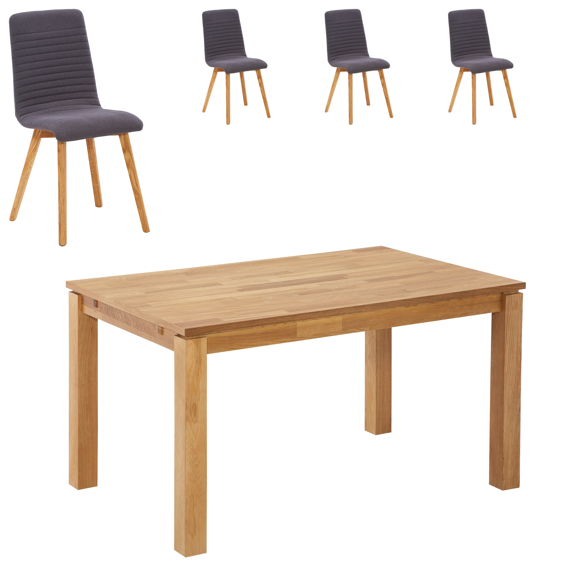 Essgruppe Royal Borg/Marstal (90x140, 4 Stühle, anthrazit)