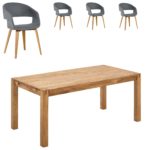 Essgruppe Royal Oak/Holstebro (140x90, 4 Stühle, anthrazit)