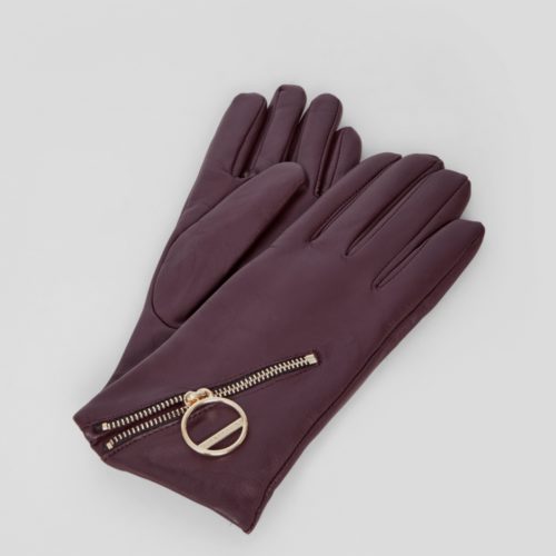 Liebeskind Berlin - Handschuhe aus Glattleder und mit Zipper, Pink, Größe M