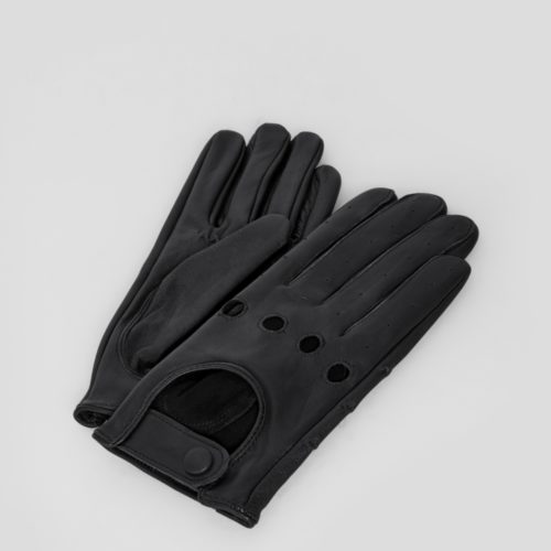 Liebeskind Berlin - Handschuhe aus Lammleder, Grau/Schwarz, Größe S