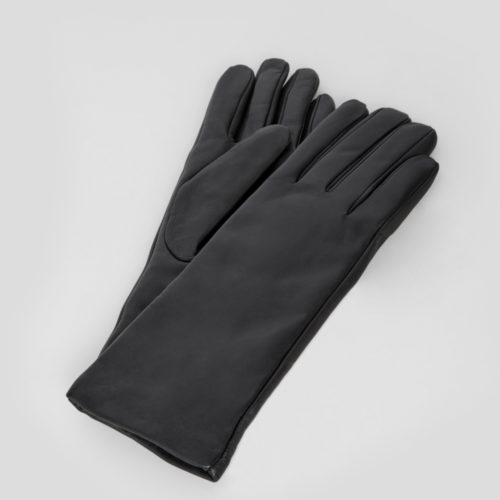 Liebeskind Berlin - Handschuhe aus Softleder, Grau/Schwarz, Größe M