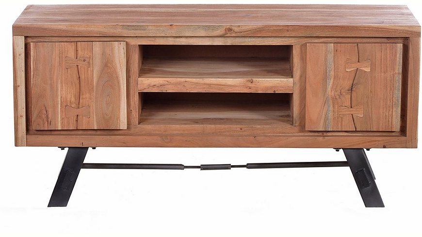 SIT TV-Lowboard »Edge«, aus Akazienholz mit Metalluntergestell, Breite 130 cm