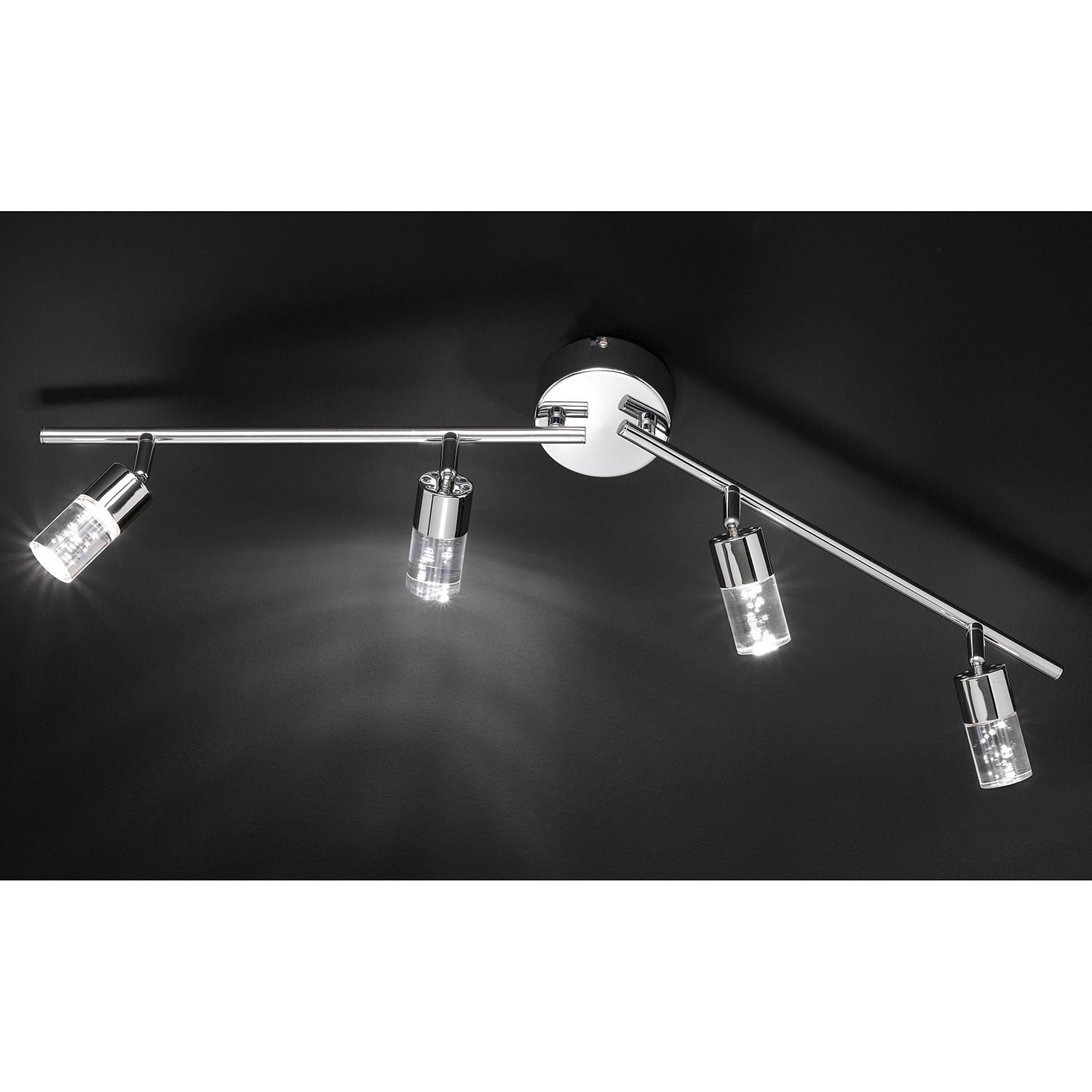 EEK A+, LED-Deckenleuchte Lugo - Metall / Acrylglas - 4, Action