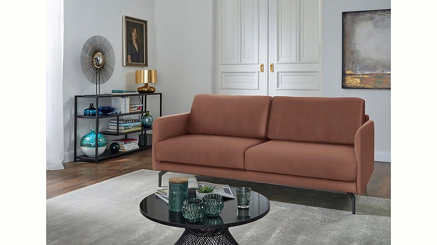 hülsta sofa 2-Sitzer Sofa »hs.450« wahlweise in Stoff oder Leder, mit schmalen Armlehnen
