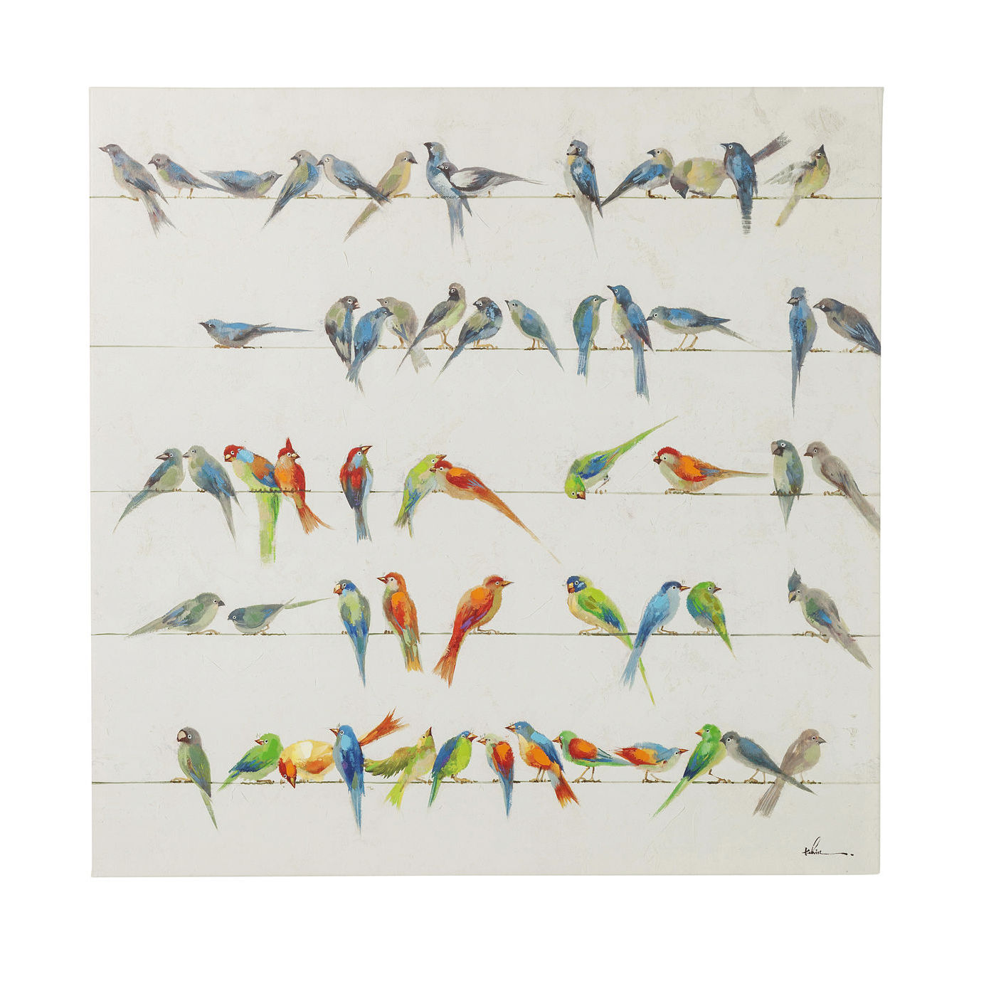 Bild Touched Birds Meeting 100x100cm