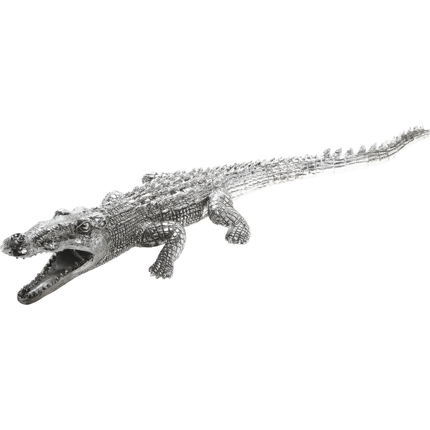 Deko Figur Krokodil Silber Big