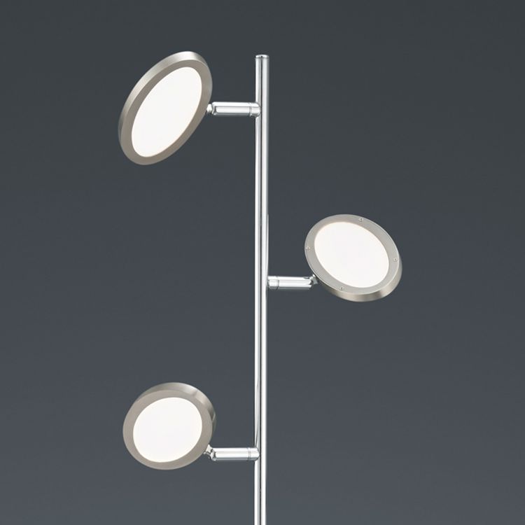 EEK A+, LED-Stehleuchte Duellant - Acrylglas / Metall - 3-flammig, Trio