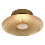 EEK A+, LED-Deckenleuchte Plate Leaf - Stahl - 1-flammig - 30 - Gold, Paul Neuhaus