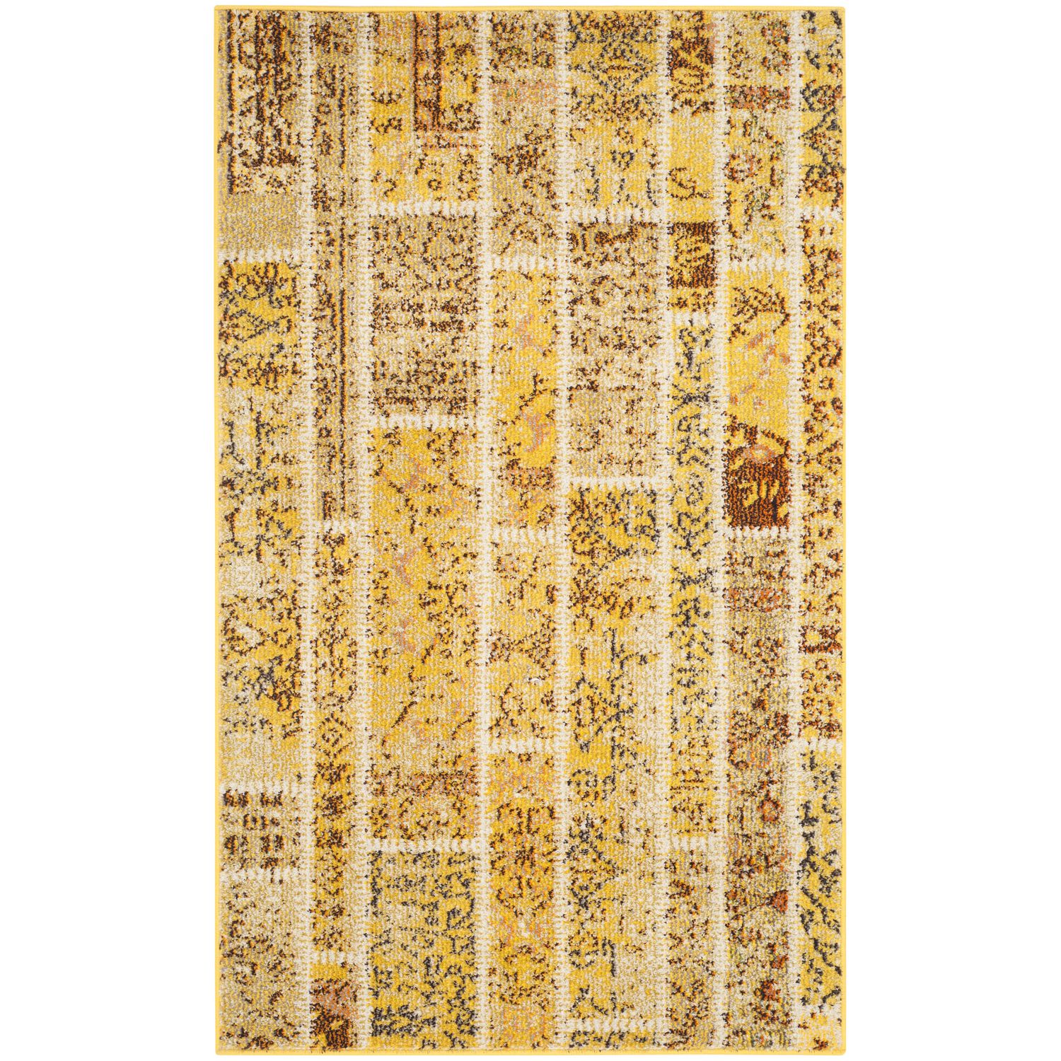 Teppich Effi - Kunstfaser - Gelb / Creme - 91 x 152 cm, Safavieh