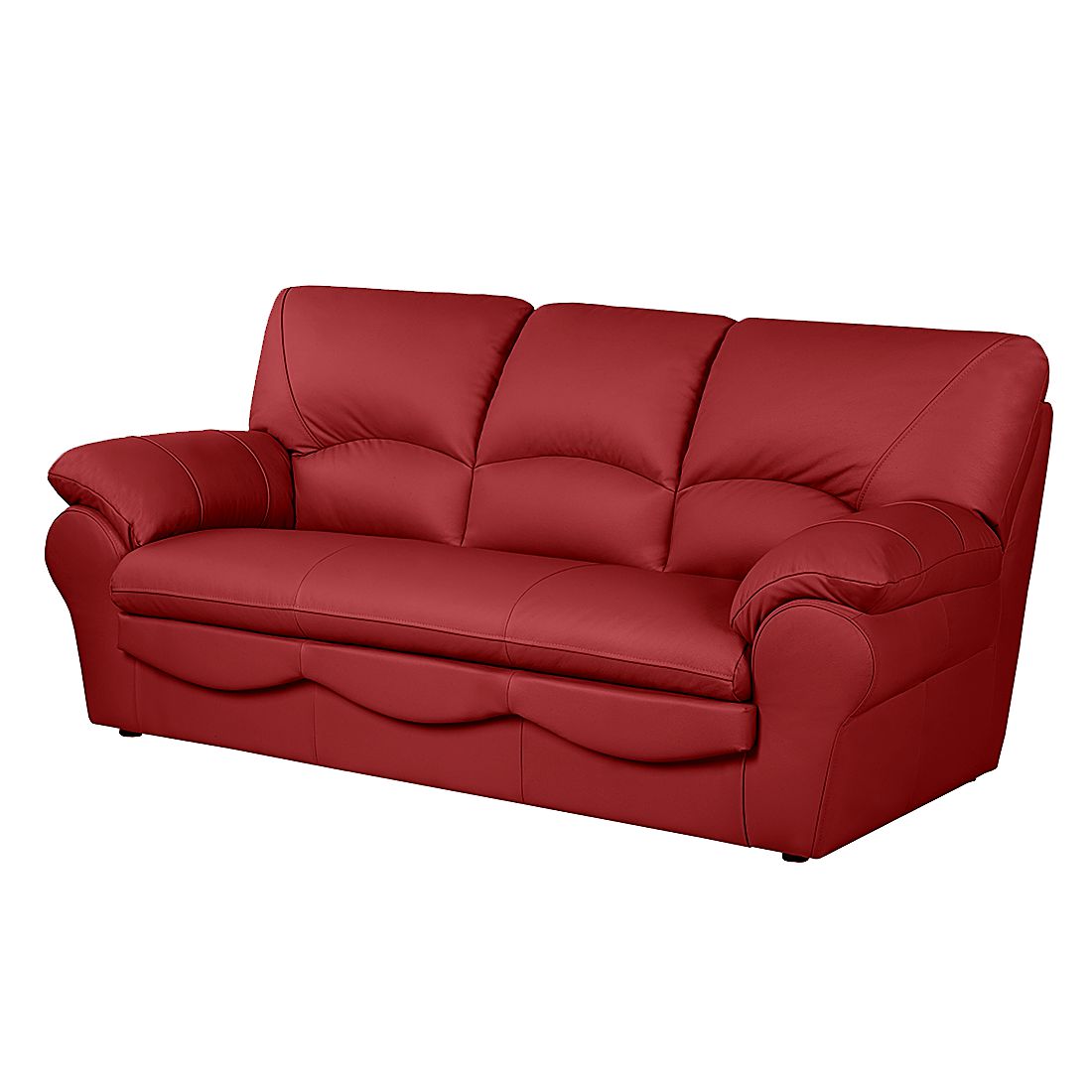 Sofa Torsby (3-Sitzer) Echtleder - Rot, Nuovoform