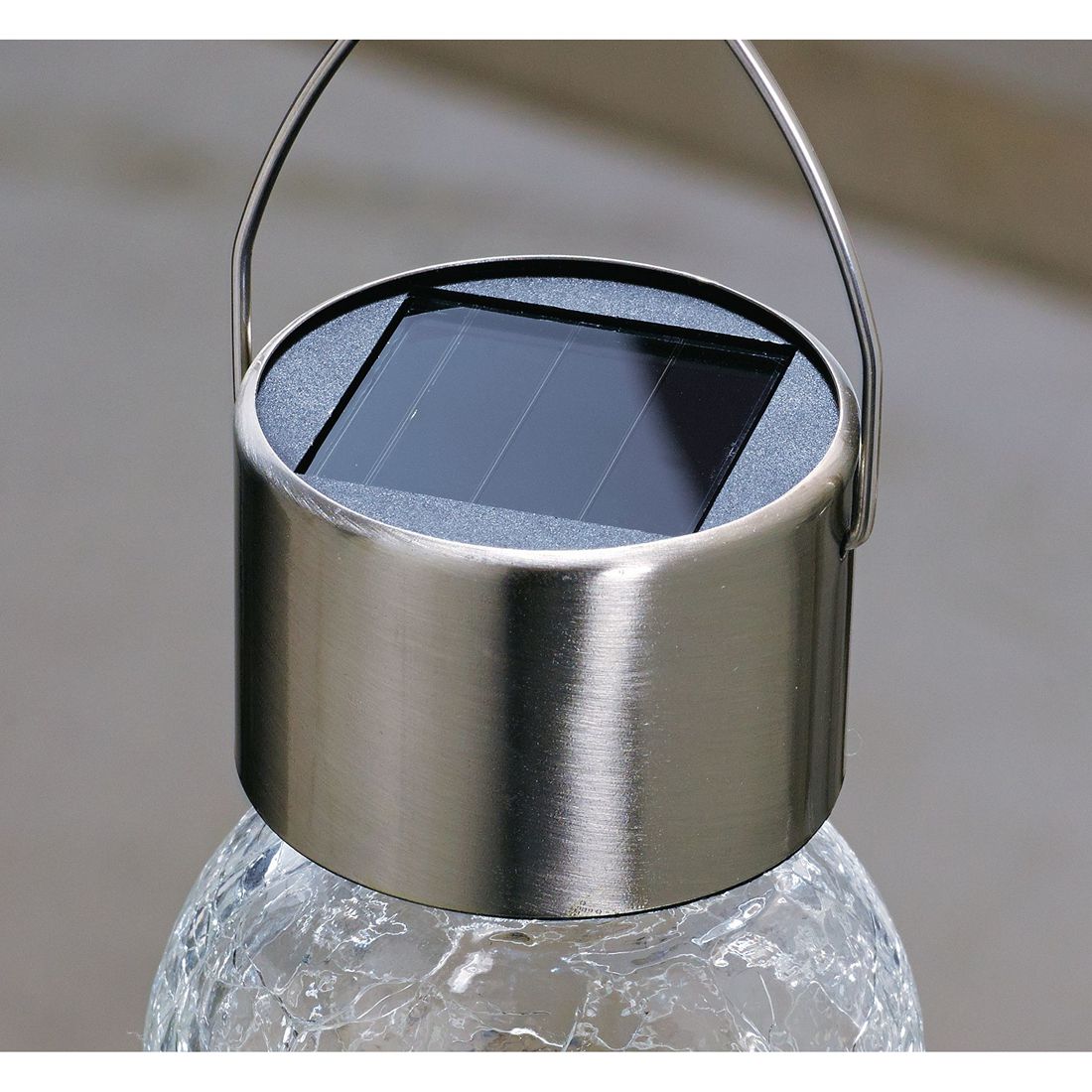 Solarleuchten-Set Glasbälle (5-teilig) - Edelstahl/Glas - Silber, Pure Day