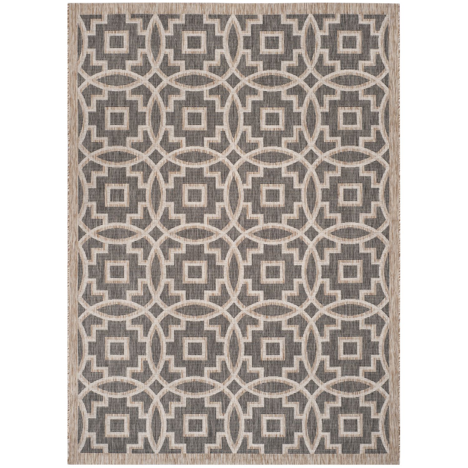 In & Outdoor Teppich Jade - Kunstfaser - Taupe / Weiß - 160 x 231 cm, Safavieh