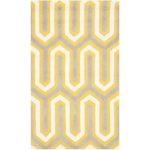 Teppich Leta handgetuftet - Wolle - Gelb / Creme - 91 x 152 cm, Safavieh