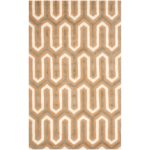 Teppich Leta handgetuftet - Wolle - Orange / Cremeweiß - 121 x 182 cm, Safavieh
