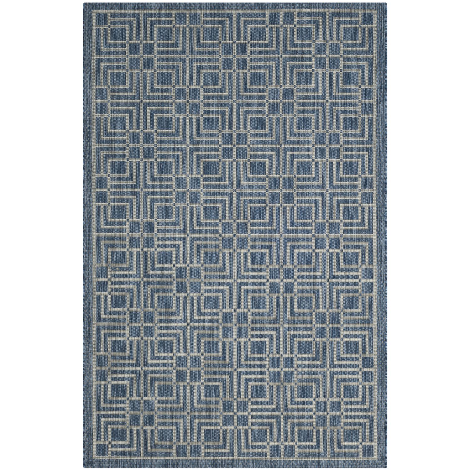 In & Outdoor Teppich Nantucket - Kunstfaser - Blau / Grau - 160 x 231 cm, Safavieh