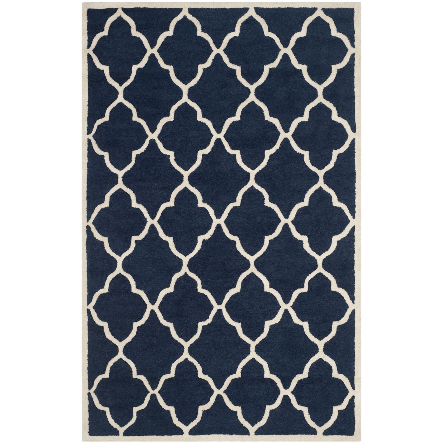 Teppich Noelle handgetuftet - Wolle - Marineblau - 121 x 182 cm, Safavieh