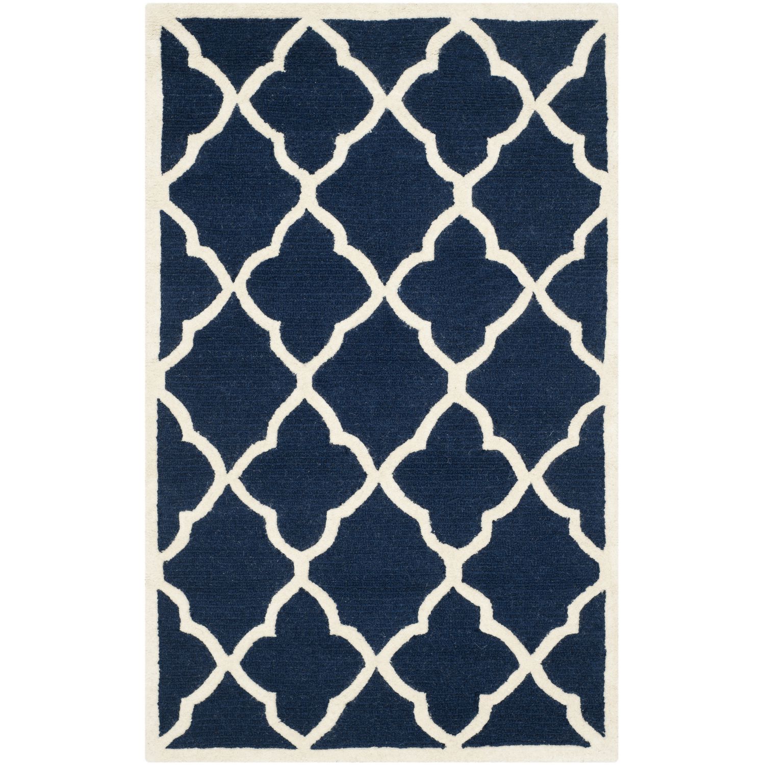 Teppich Noelle handgetuftet - Wolle - Marineblau - 91 x 152 cm, Safavieh