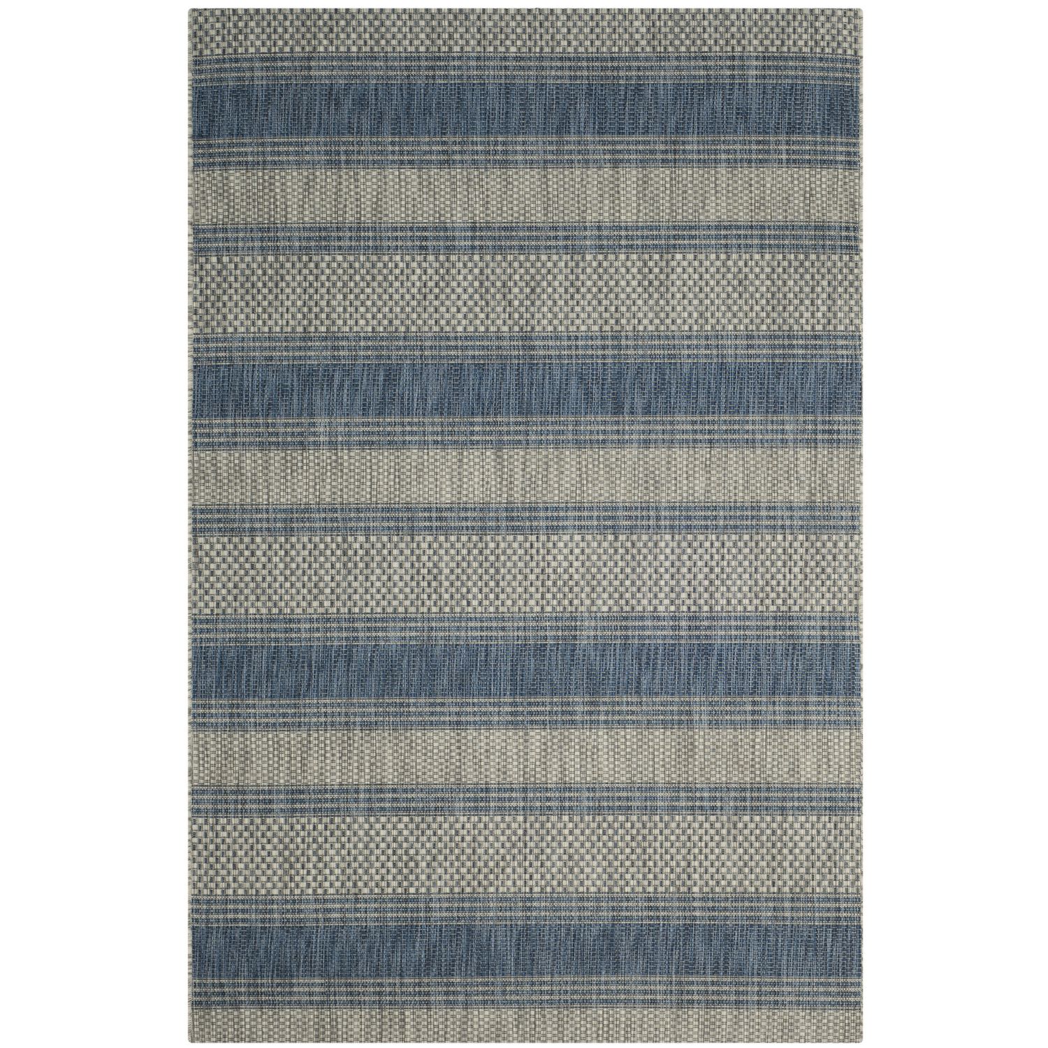 In & Outdoor Teppich Odessa - Kunstfaser - Grau / Blau - 160 x 231 cm, Safavieh
