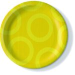 Unbekannt Pappteller Farbauswahl möglich Circle aqua - blaue Kreise 350g/m², Ø23cm 10er Pack
