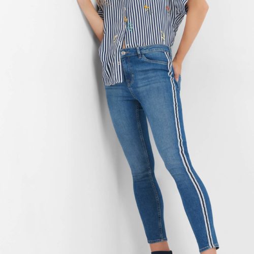 Skinny Jeans mit Streifen