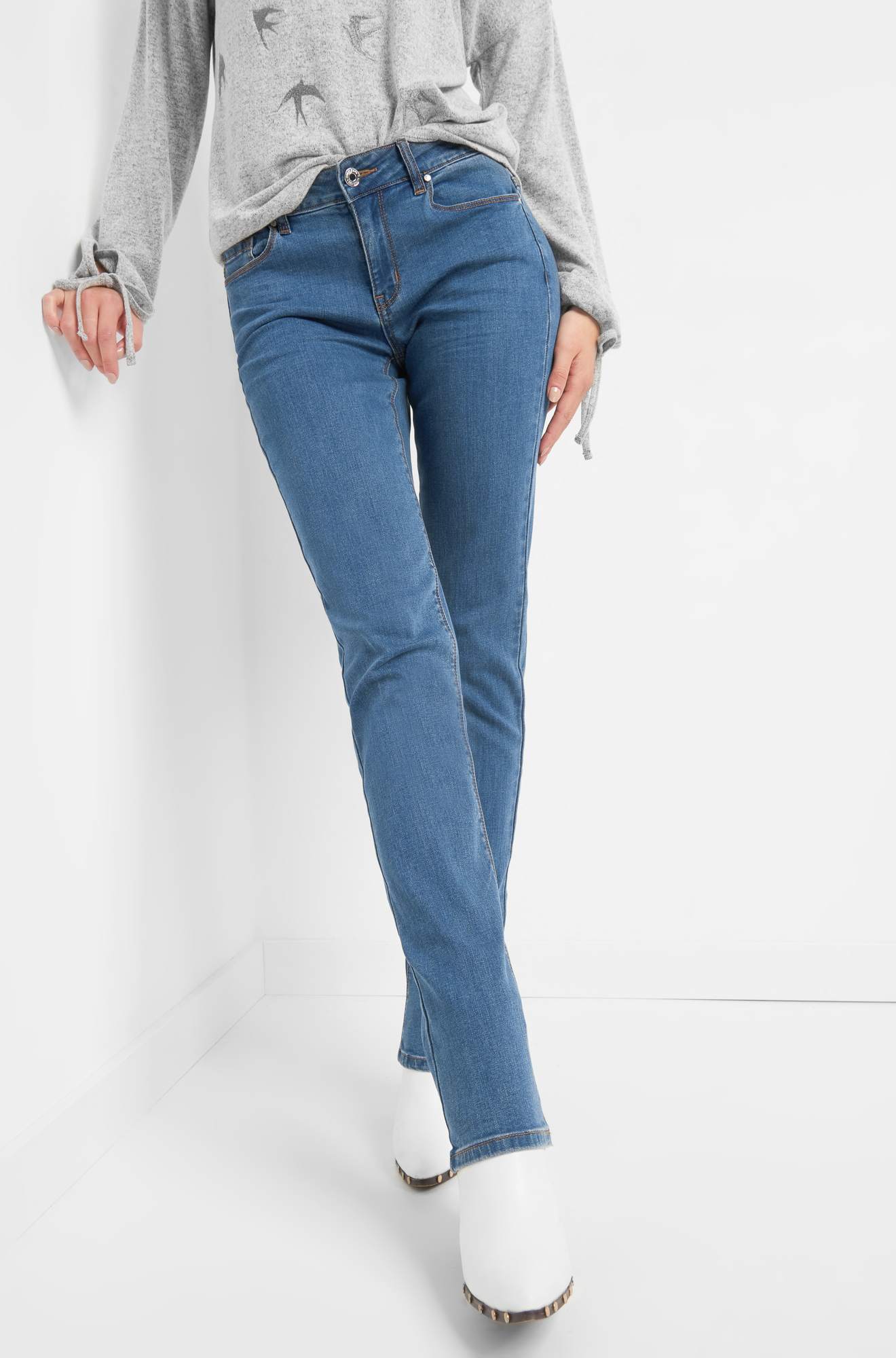 Straight Jeans mit Details