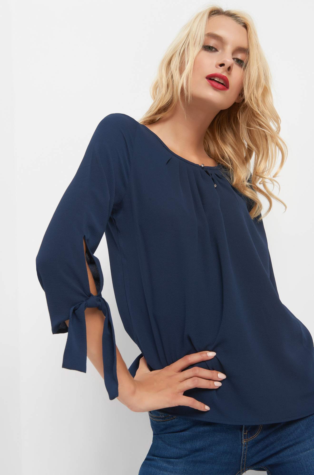 ¾-Bluse mit Cut-Outs