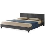 Corium Polsterbett (Design-grau)(140x200cm) modernes Bett/Kunst-Leder/mit Stecklattenrost /