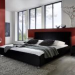 SAM Polsterbett Bett Zarah in Schwarz, 140 x 200 cm, Kopfteil abgesteppt, Chromfüße, Wasserbett-geeignet