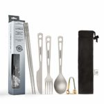 Titan Utility-Besteck Set Stark Ultraleicht, Gesund & Umweltfreundlich 3/4/5-teilig Essstäbchen Messer Gabel Löffel…