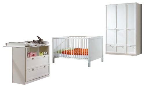 Wimex 318383 Set Babyzimmer FILOU 3-teilig bestehend aus Kleiderschrank 135cm, Babybett 70 x 140cm, Wickelkommode…
