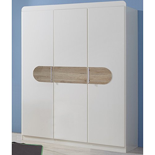Wimex Kleiderschrank/ Drehtürenschrank Lilly, 3 Türen, (B/H/T) 135 x 175 x 58 cm, Weiß