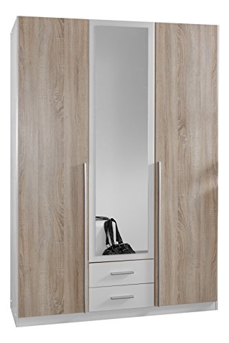 Wimex Kleiderschrank/ Drehtürenschrank Skate, 3 Türen, 2 Schubladen, 1 Spiegel, (B/H/T) 135 x 197 x 58 cm, Weiß…
