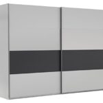 Wimex Kleiderschrank/ Schwebetürenschrank Bert, 2 Türen, (B/H/T) 225 x 210 x 65 cm, Weiß/ Absetzung Anthrazit