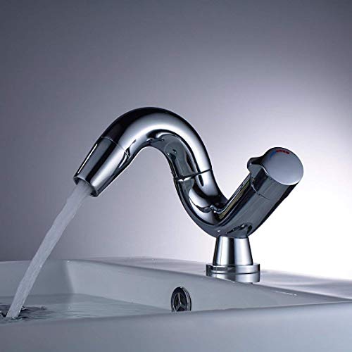 Aimadi Design Mischbatterie Bad Wasserhahn Badarmatur Waschtischarmatur Waschbeckenarmatur Waschbecken Badezimmer Chrom