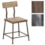CLP Industrial Design-Stuhl Queens mit massivem Holzsitz und Rückenlehne | Bistrostuhl mit stabilem Metallgestell und…