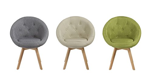 Duhome Stuhl Esszimmerstuhl Küchenstuhl mit Holzbeinen Sessel Retro Stoffbezug Farbauswahl 509G, Farbe:Grau-1, Material…