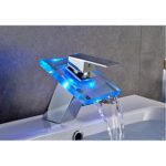 BONADE Wasserfall Wasserhahn Einhebel Elegant, Wasserhahn Waschbecken für Badezimmer, Premium-Qualität Keramikventil…