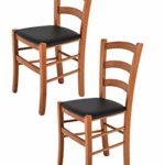 Tommychairs - 2er Set Stühle Venice für Küche und Esszimmer, robuste Struktur aus lackiertem Buchenholz im Farbton…