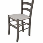 Tommychairs - Stuhl Venice für Küche und Esszimmer, robuste Struktur aus lackiertem Buchenholz in Anilinfarbe Hellgrau…