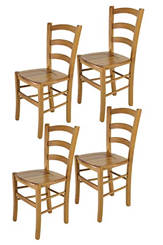 Tommychairs - 4er Set Stühle Venice für Küche und Esszimmer, Robuste Struktur aus lackiertem Buchenholz im Farbton…