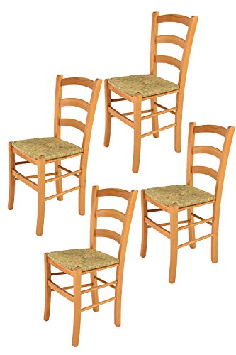 t m c s Tommychairs - 4er Set Stühle Venice für Küche und Esszimmer, robuste Struktur aus lackiertem Buchenholz im…