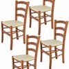 Tommychairs - 4er Set Stühle VENICE für Küche und Esszimmer, robuste Struktur aus lackiertem Buchenholz im Farbton…